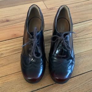 Dark Academia Witchy leather Clarks oxfords with heel